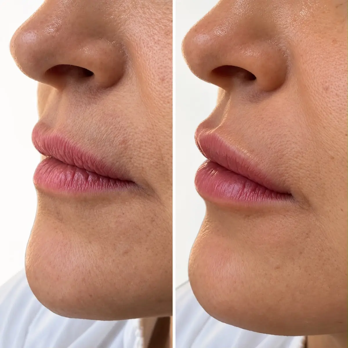 Antes y después de un perfilado de labios — Clínica Proface