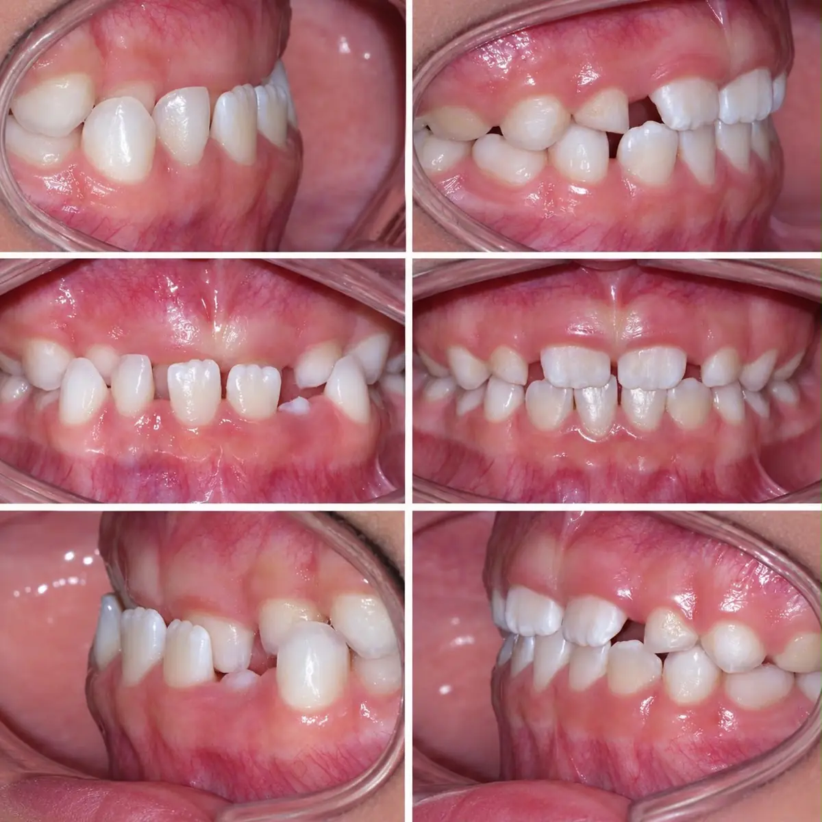 Antes y después de un tratamiento ortopédico con máscara de tracción para mordida invertida — Clínica Proface